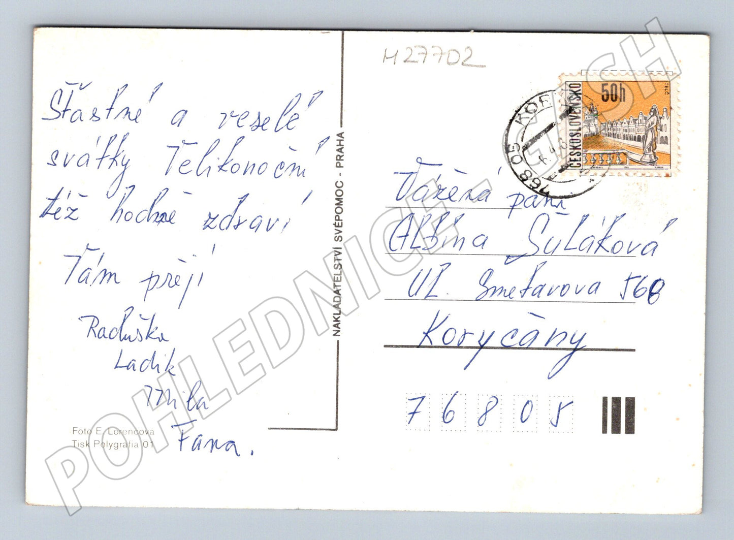Pohlednice Veselé Velikonoce ovce v krajině (M27702)
