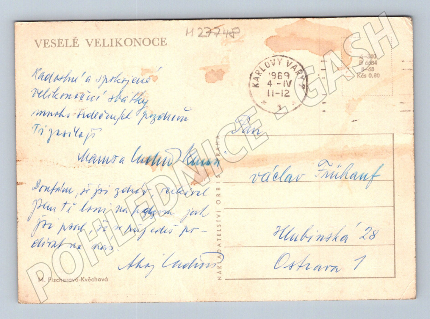 Pohlednice Velikonoce děti v kroji 1969 (M27748)