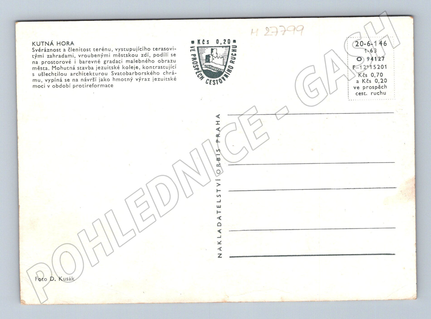 Kutná Hora Chrám sv. Barbory a Jezuitská kolej 1963 (M27799)