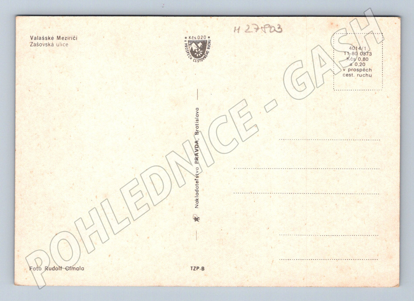 Pohlednice Valašské Meziříčí Zášovská ulice 1980 (M27803)