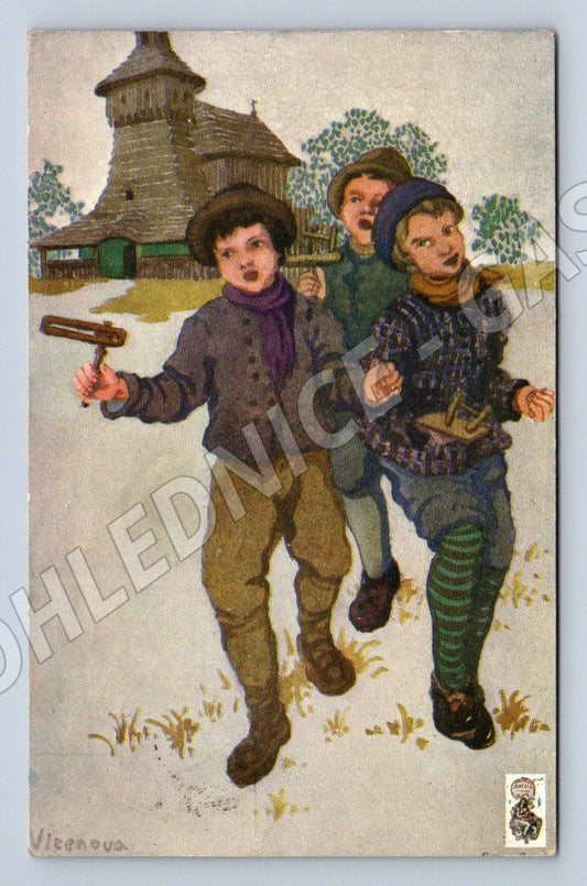 Pohlednice děti a zvonky etnografie (M2782)