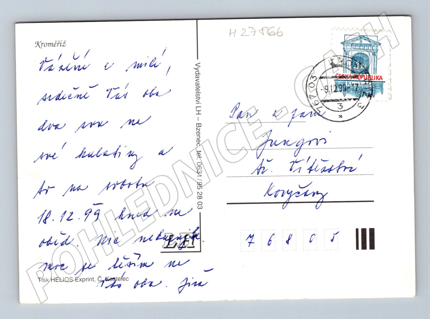 Pohlednice Kroměříž koláž pohledů 1999 (M27866)