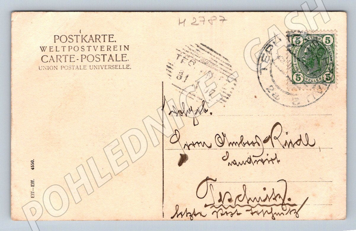 Pohlednice ptáček 1907 velikonoční (M2787)