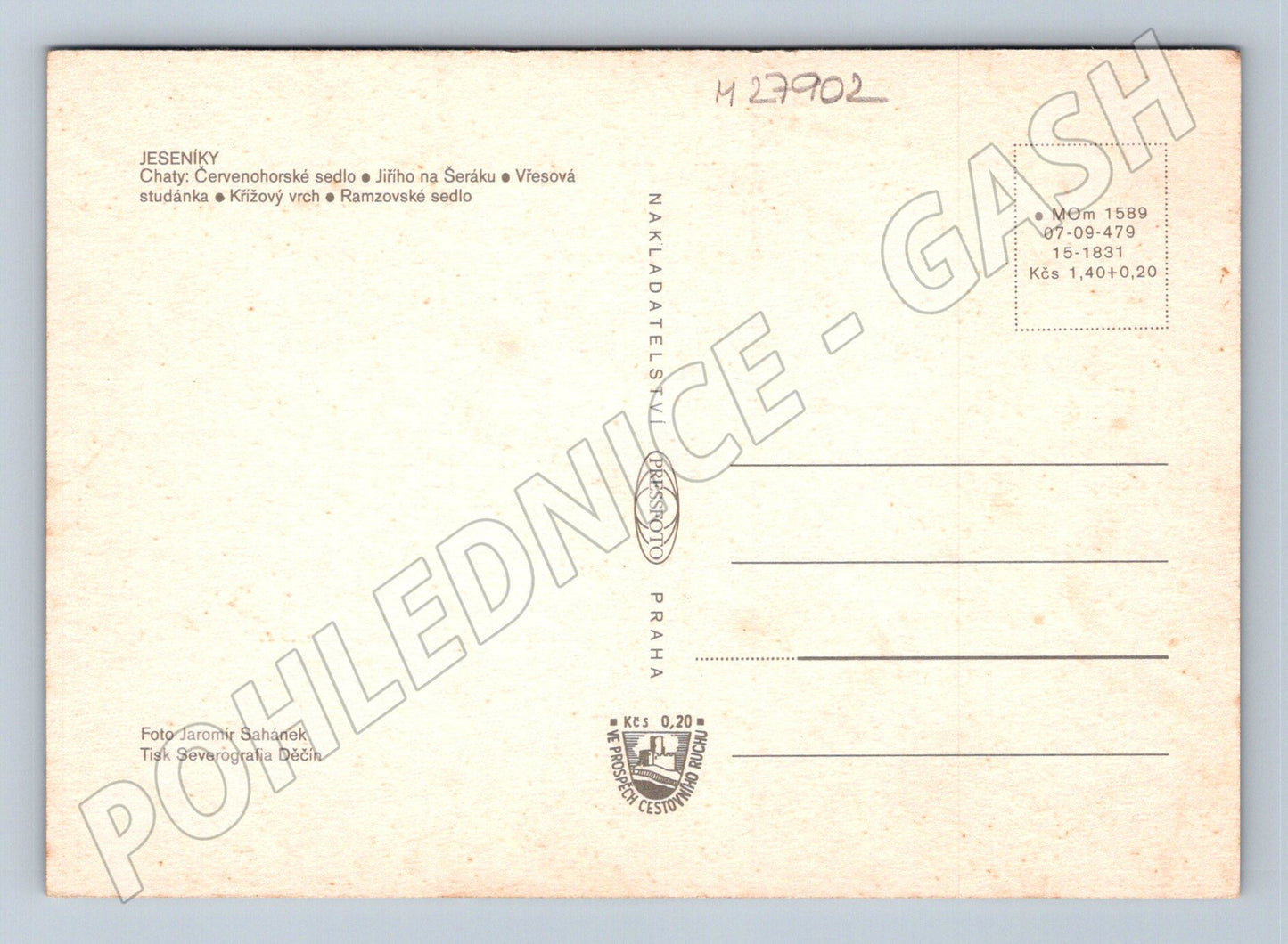 Pohlednice Jeseníky Chaty Raj Červenohorské sedlo (M27902)