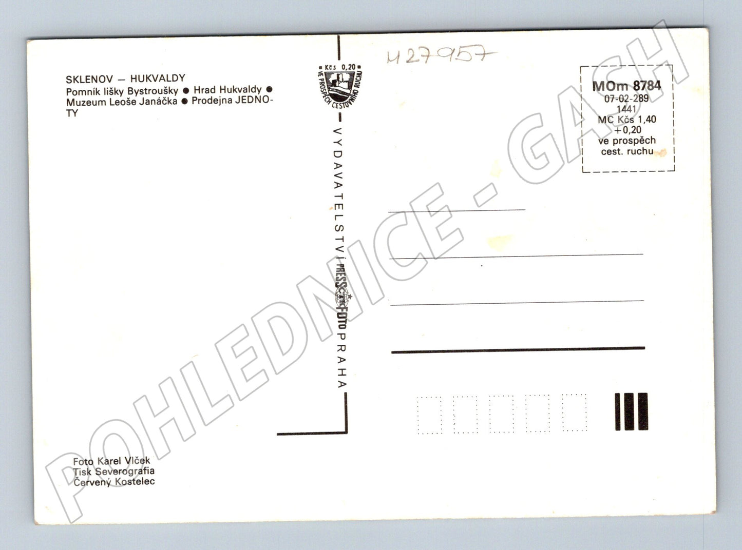 Pohlednice Hukvaldy Sklenov hrad Liška Bystrouška (M27957)