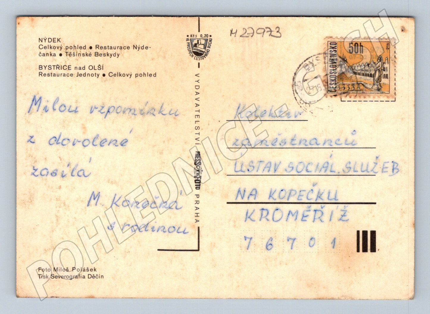Pohlednice Nýdek Bystřice nad Olší více záběrů 1973 (M27973)