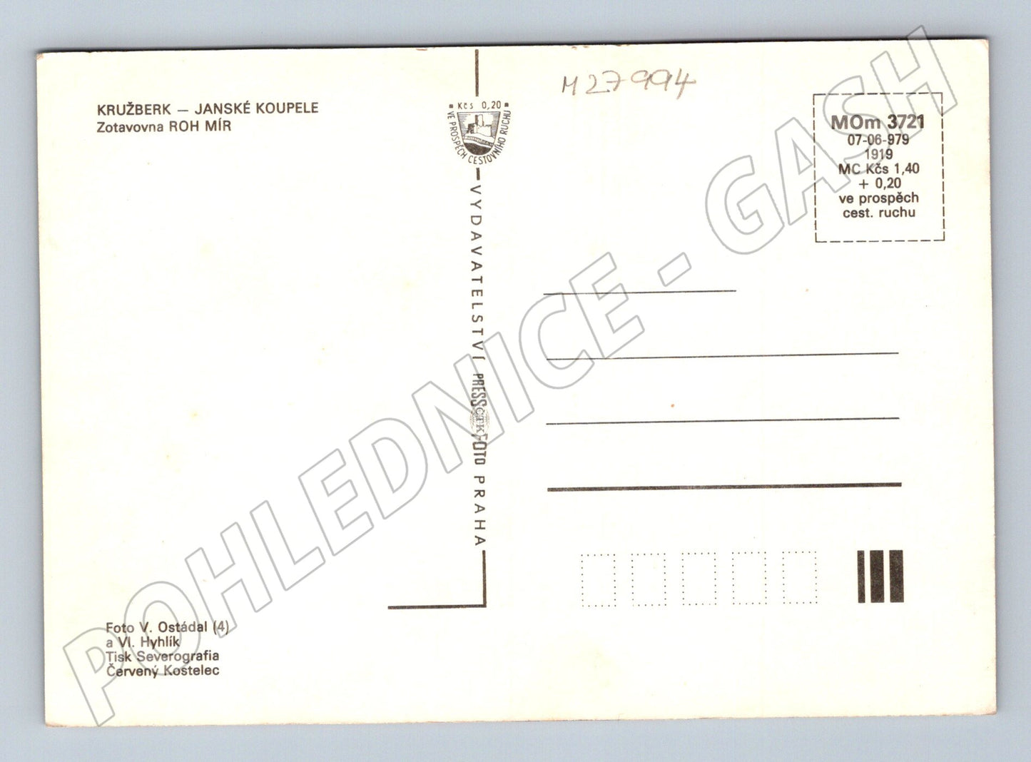 Pohlednice Kružberk Janské Koupele Zotavovna ROH Mír 1979 (M27994)