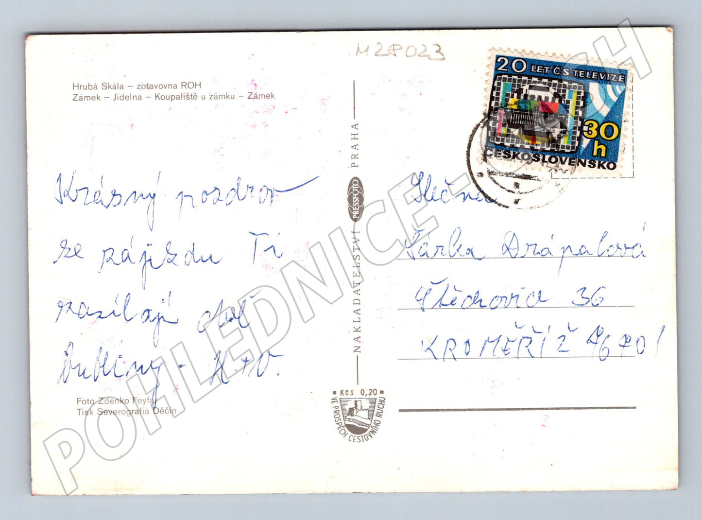Pohlednice Hrubá Skála zámek koupaliště 1973 (M28023)