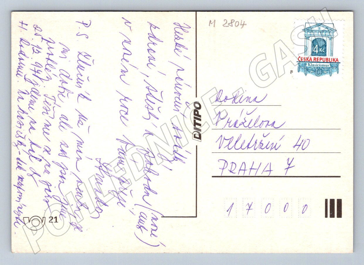 Pohlednice větev a svíčky Radostné Vánoce (M2804)