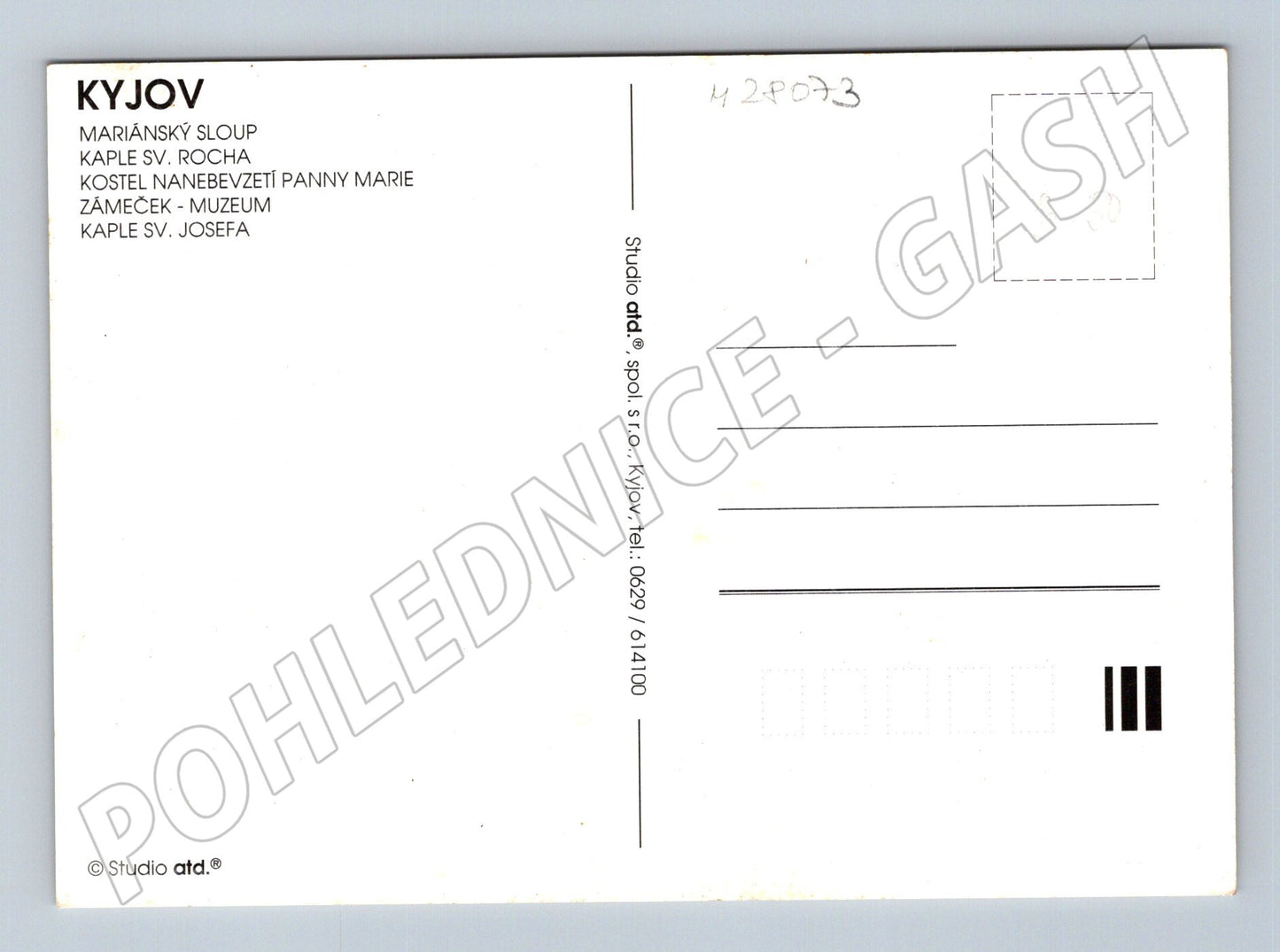 Pohlednice Kyjov Mariánský sloup kostel kaple (M28073)