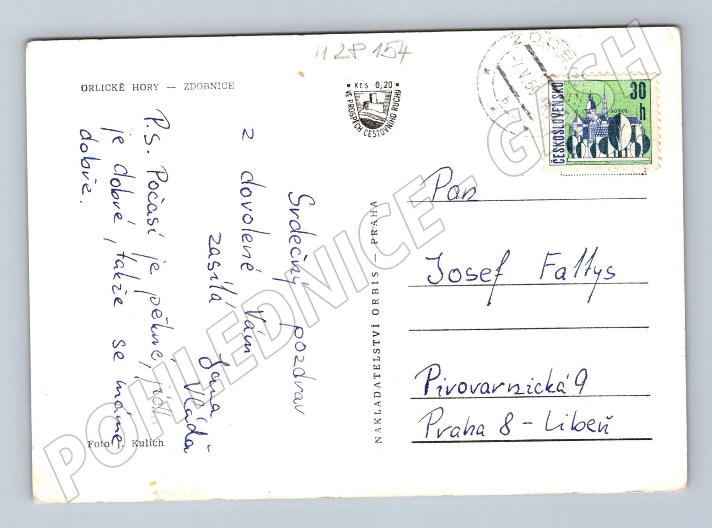 Pohlednice Zdobnice Orlické hory kostel údolí 194x (M28154)