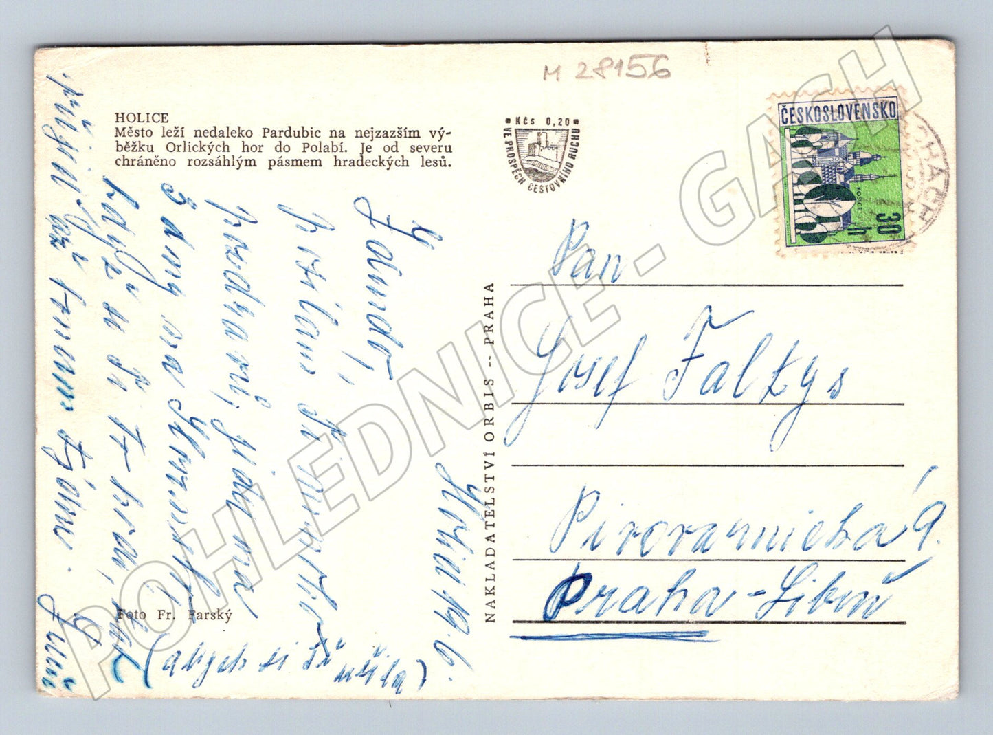 Pohlednice Holice panorama města 1947 (M28156)