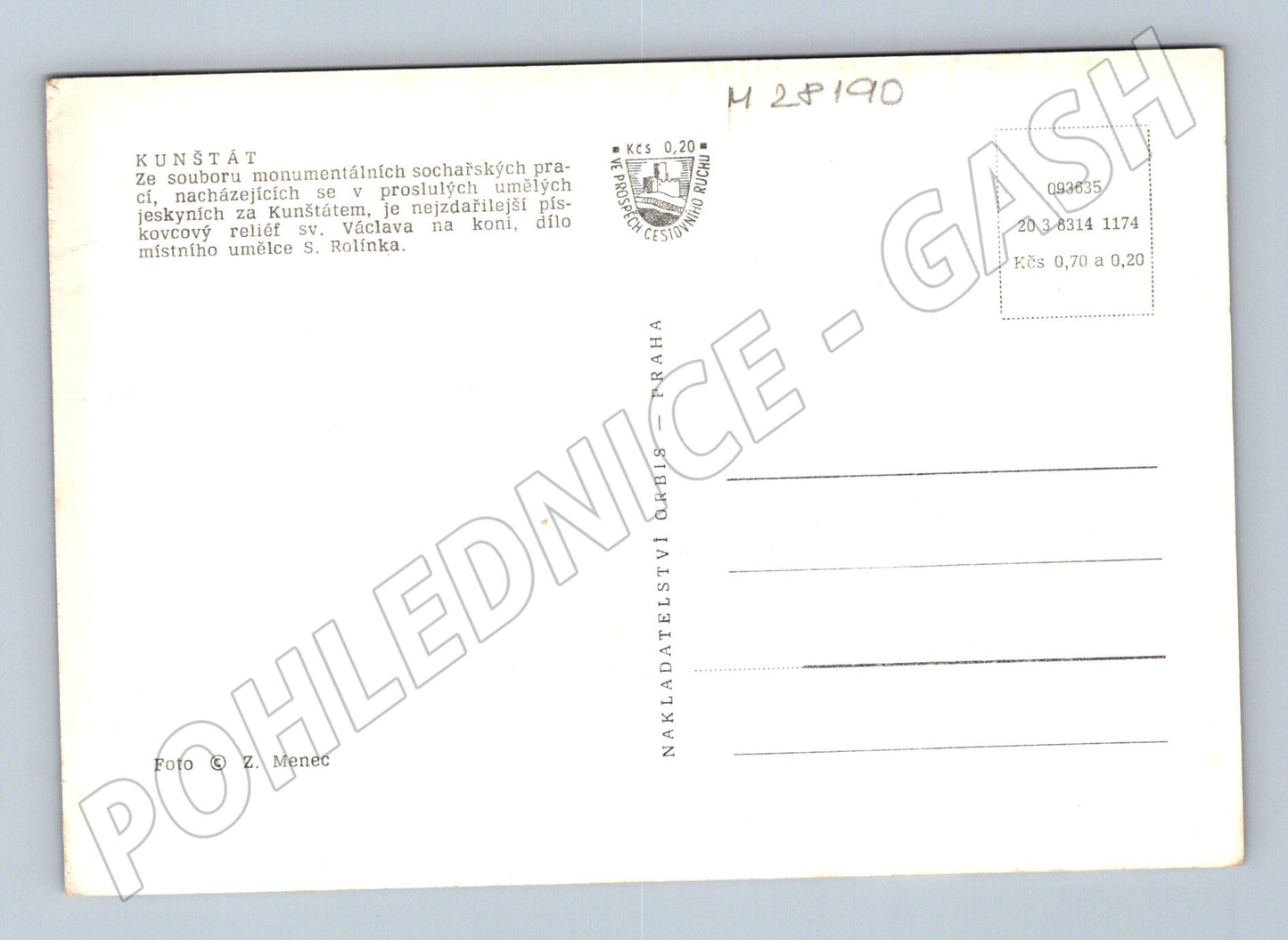 Pohlednice Kunštát reliéf sv. Václava na koni (M28190)
