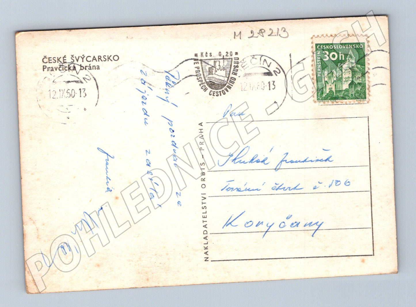Pohlednice Pravčická brána České Švýcarsko 1950 (M28213)