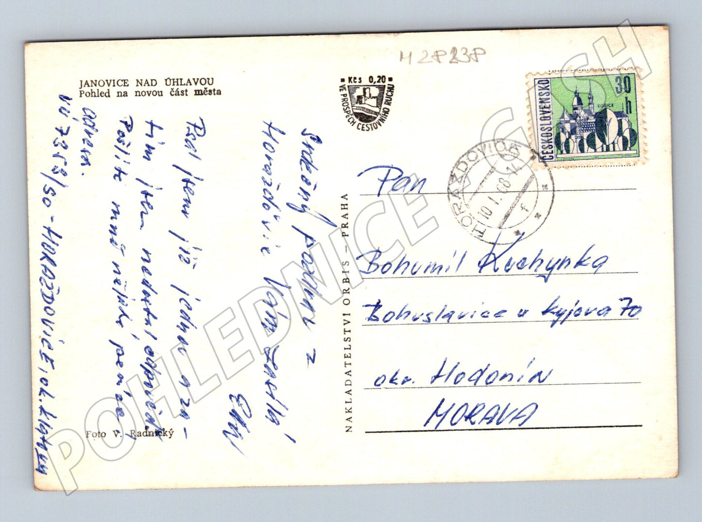 Pohlednice Janovice nad Úhlavou nová část města kolem 1950 (M28238)
