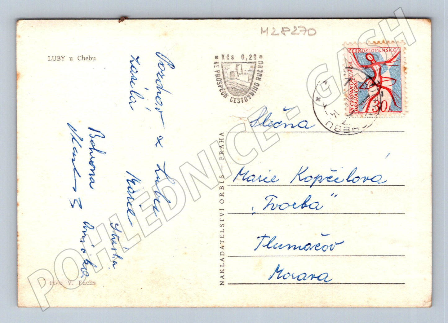 Pohlednice Luby u Chebu městský pohled 1930 (M28270)