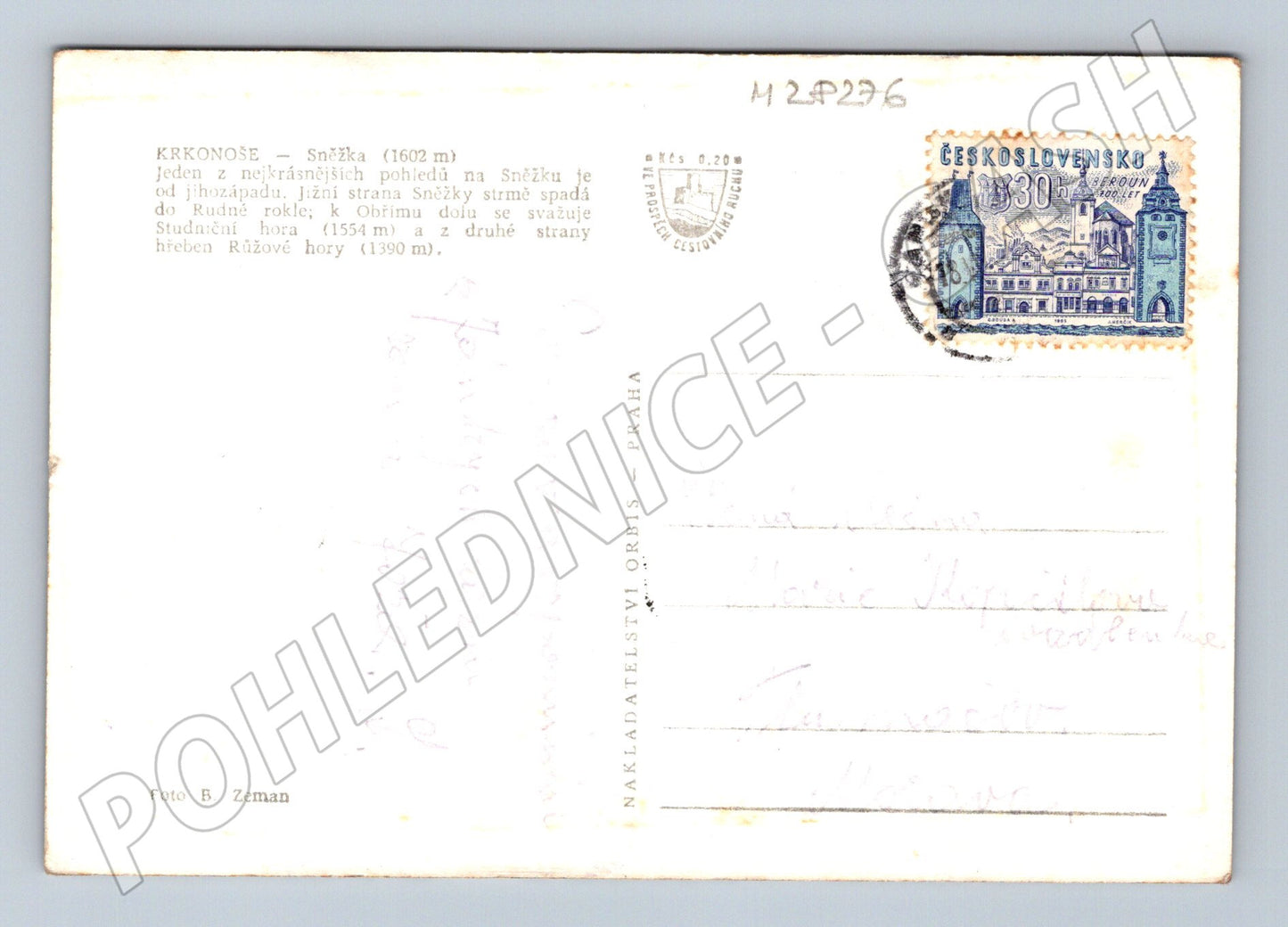 Pohlednice Krkonoše Sněžka výhled na vrchol (M28276)