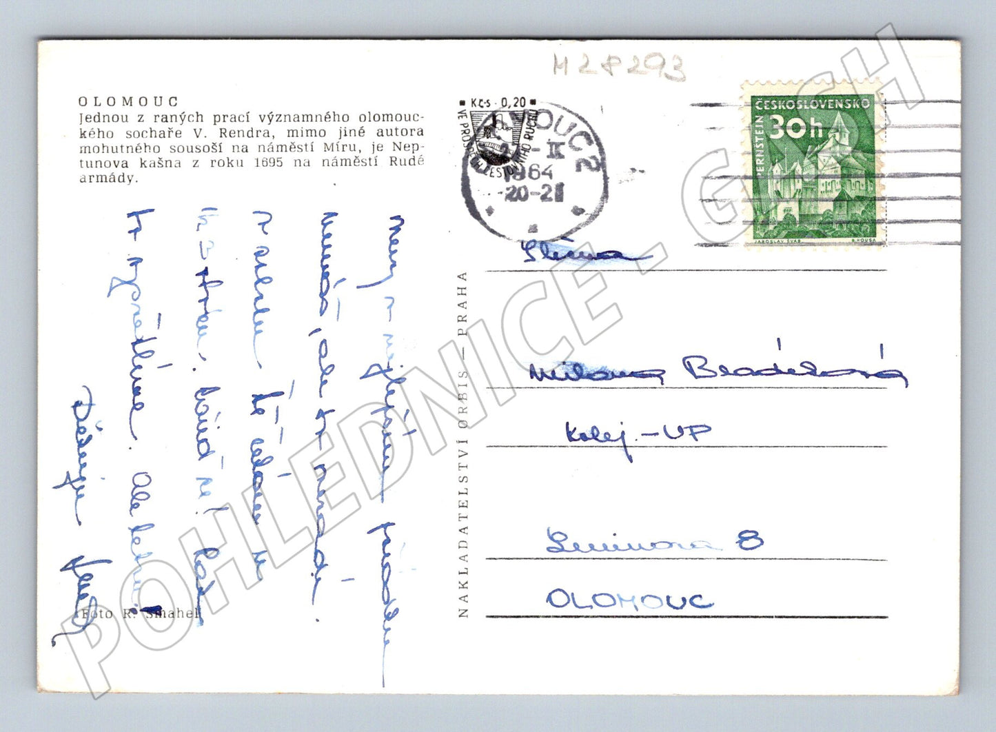 Pohlednice Olomouc Neptunova kašna 1964 (M28293)