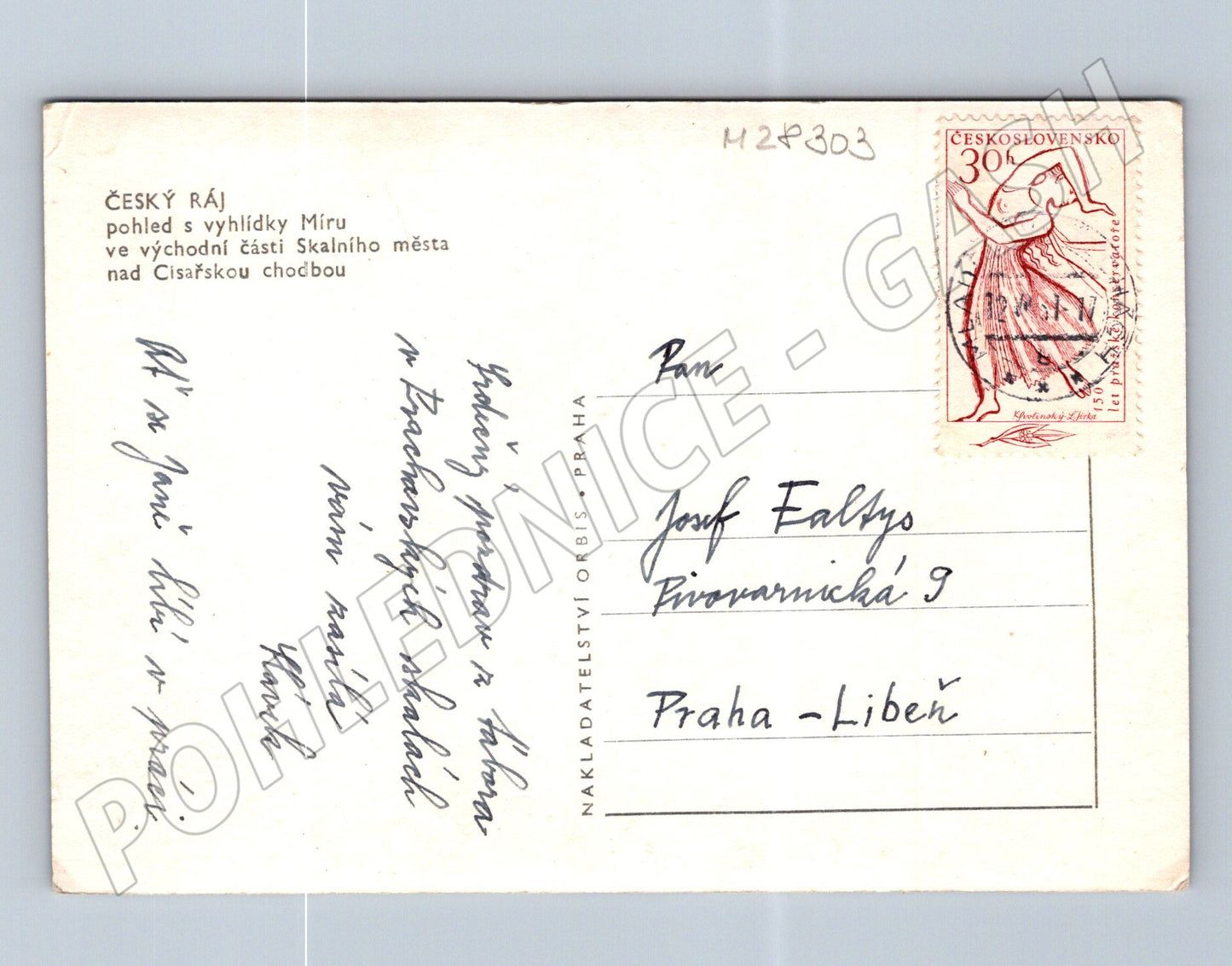 Pohlednice Český ráj Skalní město 1946 (M28303)