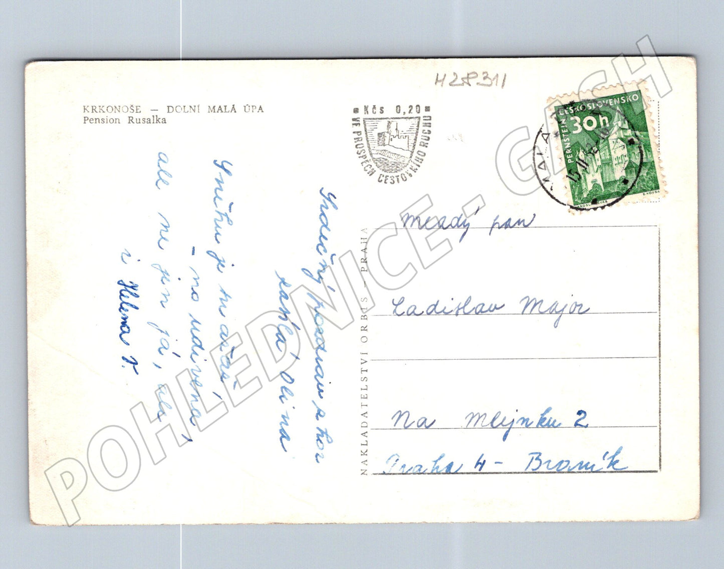 Pohlednice Krkonoše Malá Úpa Pension Rusalka cca 1950 (M28311)