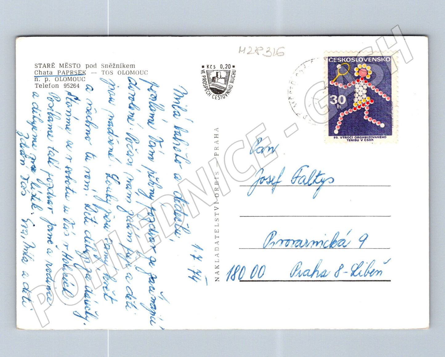 Pohlednice Staré Město pod Sněžníkem Chata Paprsek 1974 (M28316)