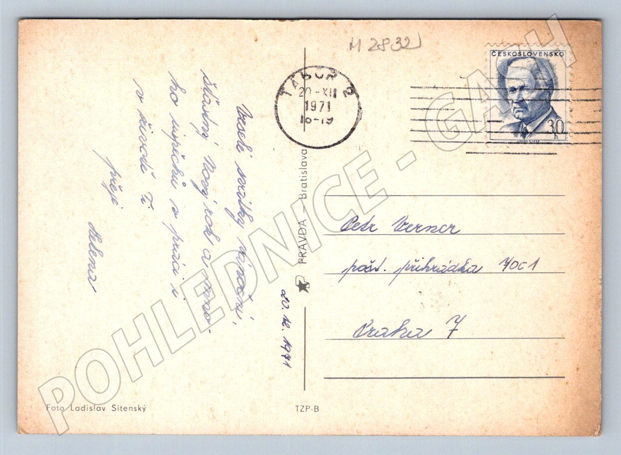 Postcard Ladislav Sitenský winter motif 1971 (M2832)