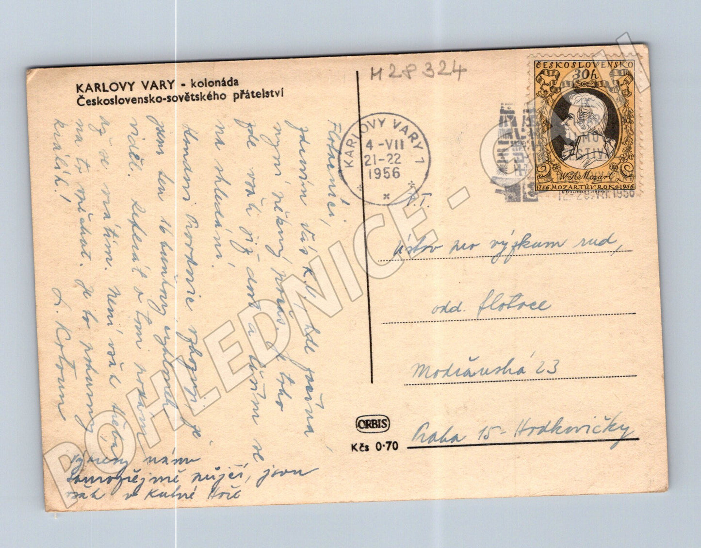 Pohlednice Karlovy Vary Kolonáda 1956 (M28324)