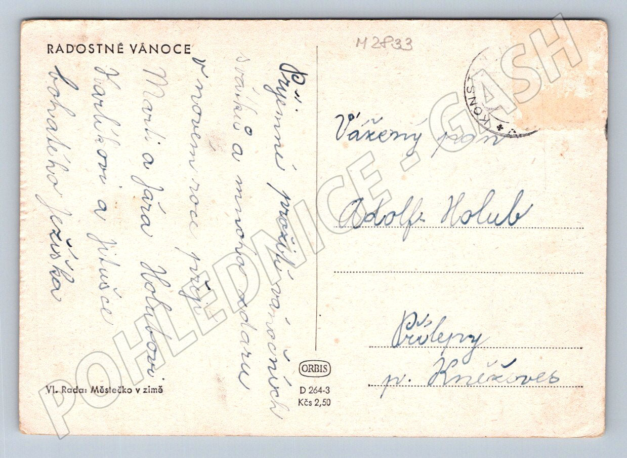 Postcard VI Council Town in Winter Christmas (M2833)