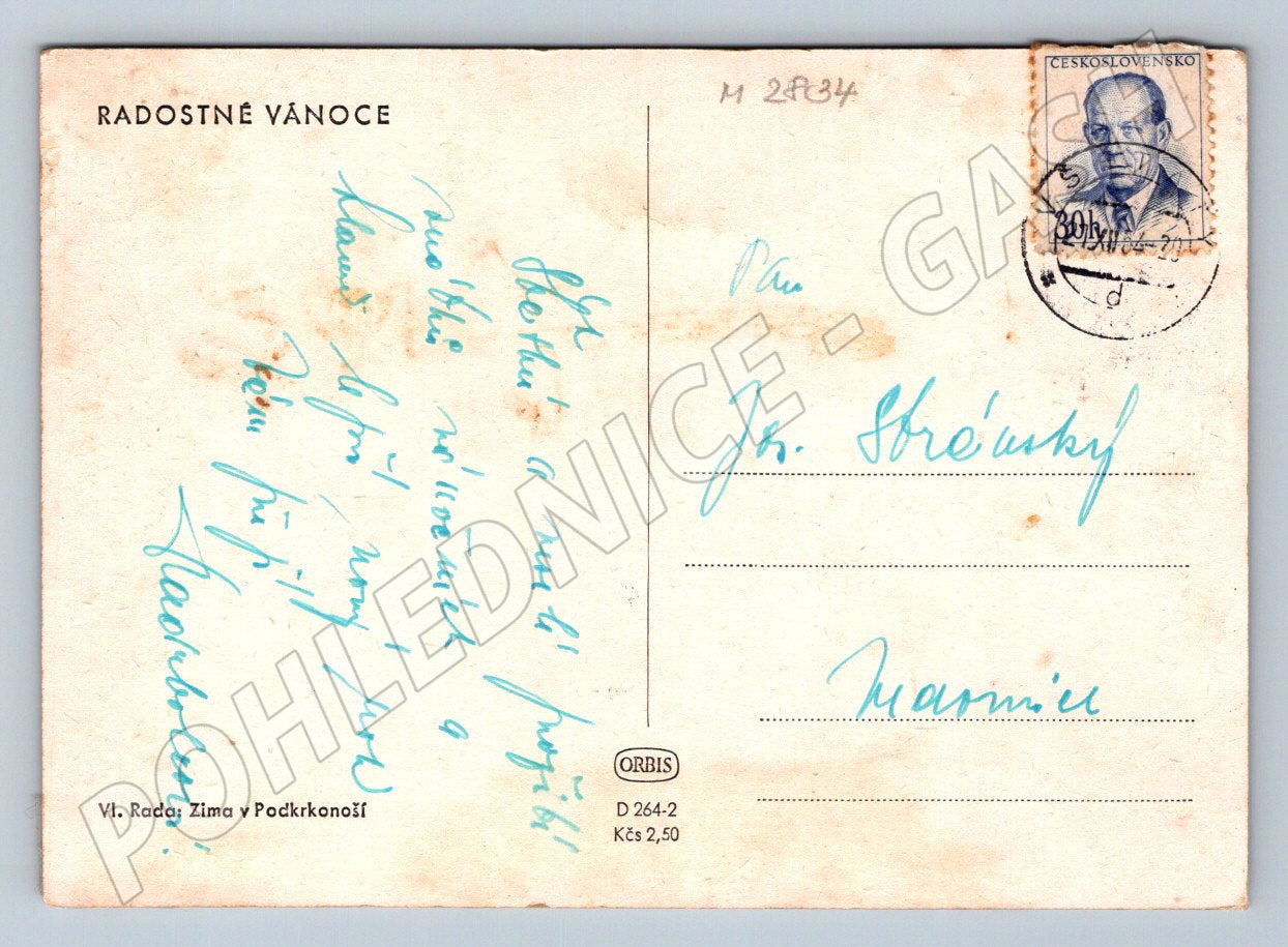 Postcard Winter in the Podkrkonoše Mountains Merry Christmas (M2834)