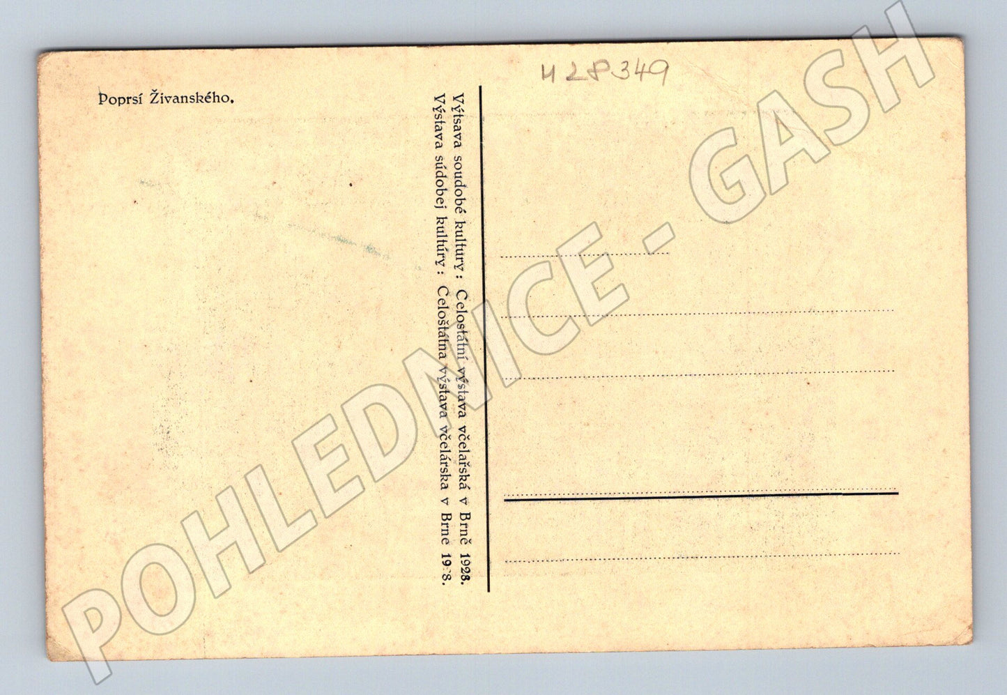 Pohlednice Brno busta Dr. Frant. Živanského 1922 (M28349)