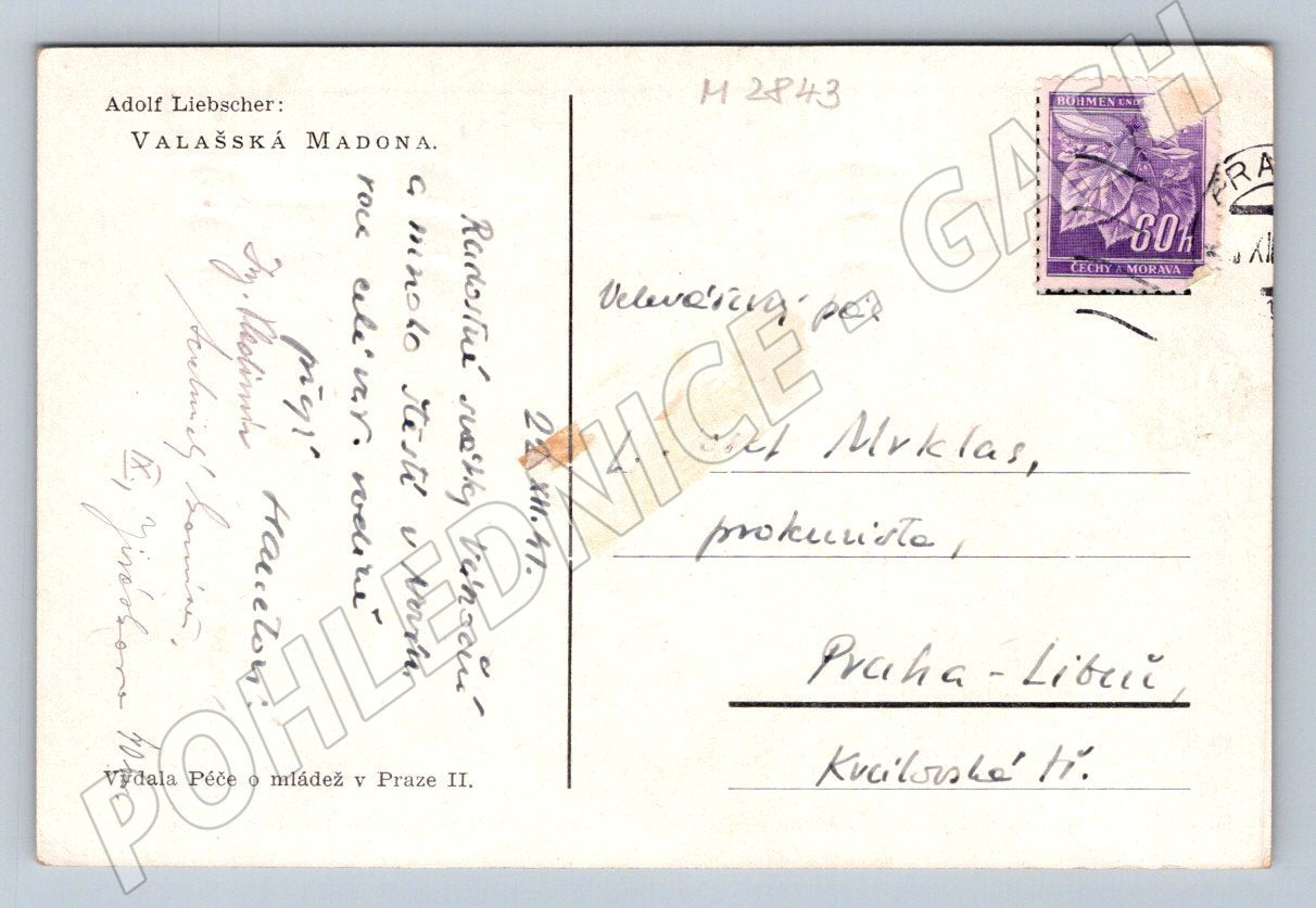 Postcard Adolf Liebscher Wallachian Madonna 1941 (M2843)