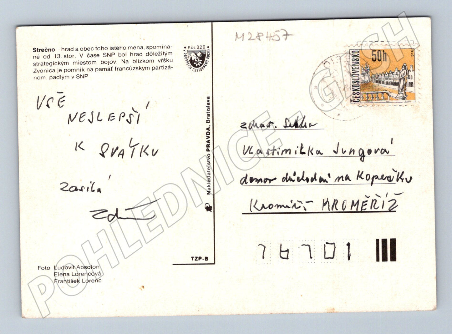 Pohlednice Slovensko Strečno hrad a památník (M28457)