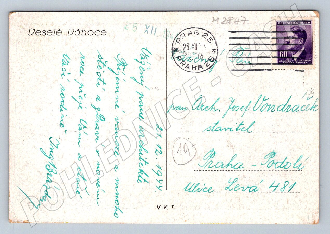 Postcard Prague Christmas Fair 1944 (M2847)