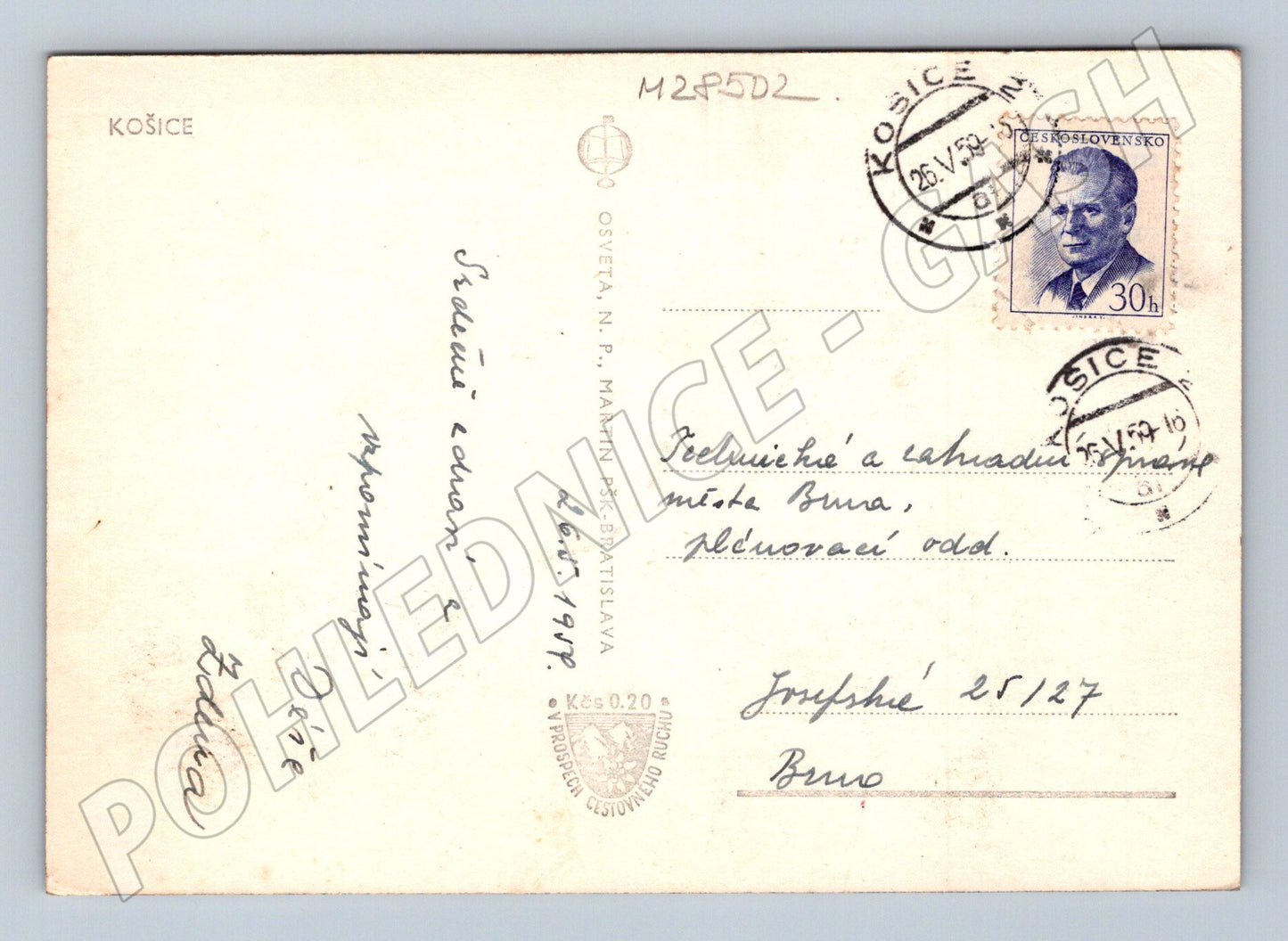 Pohlednice Slovensko Košice panorama 1949 (M28502)