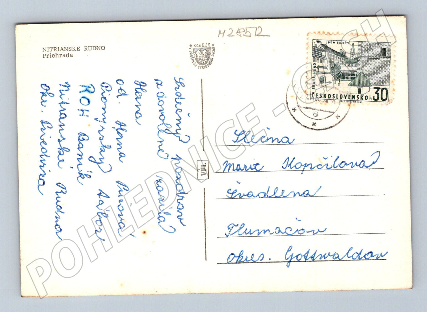 Pohlednice Slovensko Nitrianske Rudno Priehrada 1951 (M28512)