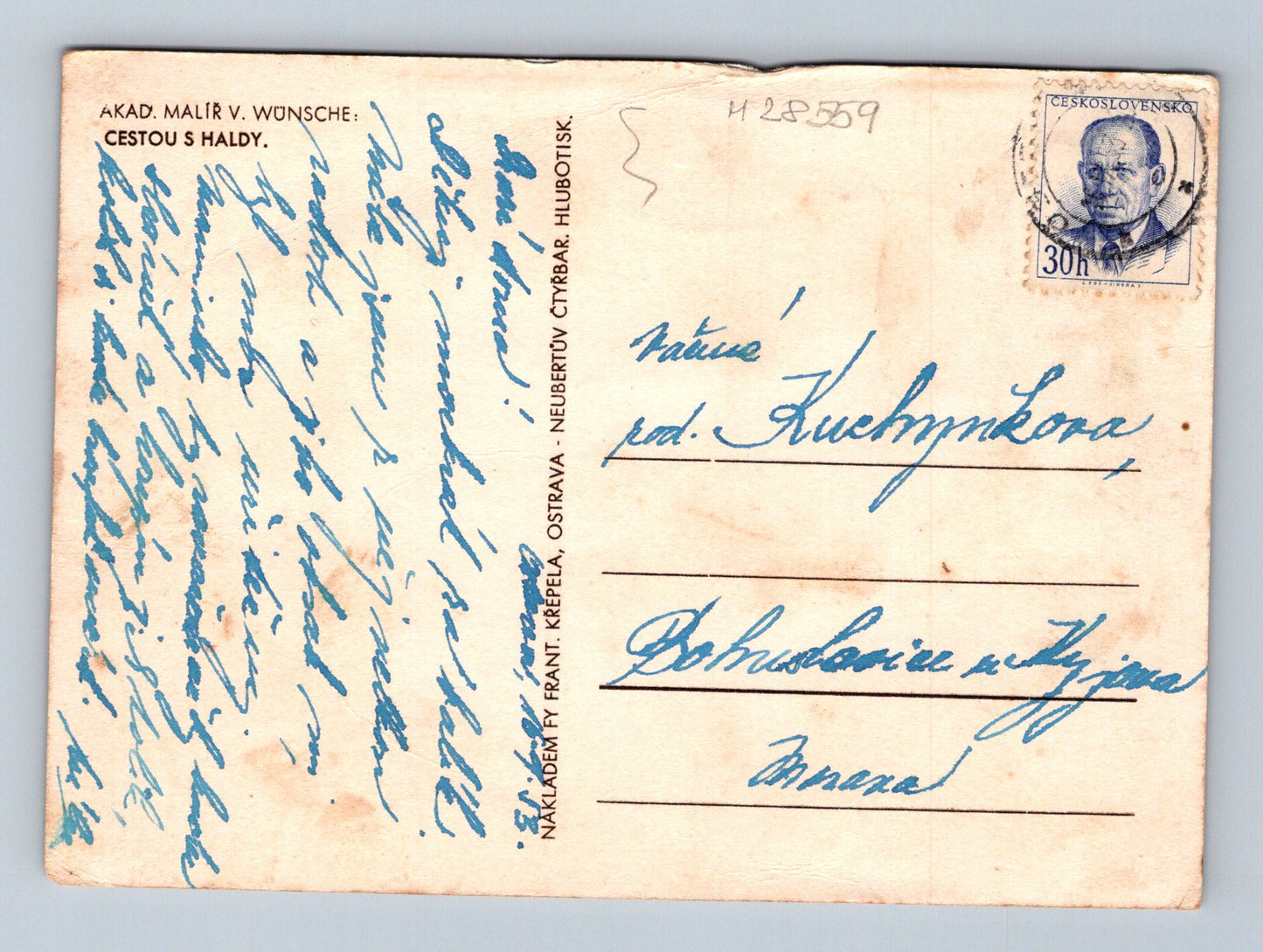 Pohlednice Ostrava V. Wonsche Cestou s haldy 1930 (M28559)