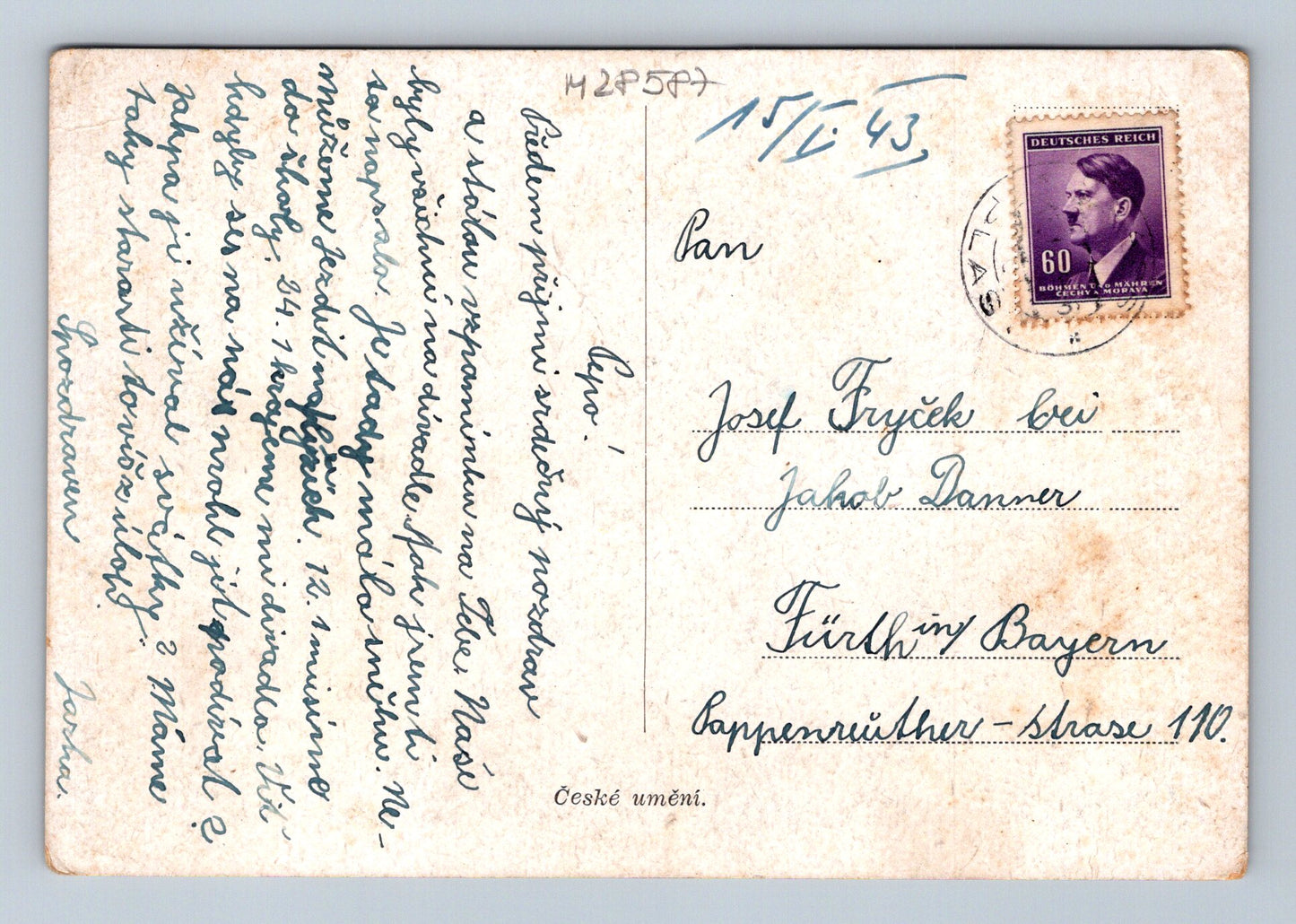 Pohlednice Německo zimní krajina F. Fingstler 1943 (M28587)