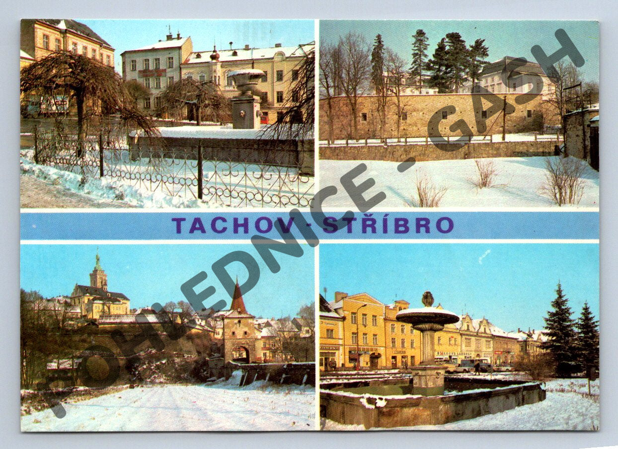 Pohlednice Tachov – Stříbro, víceobrázková pohlednice (M286)