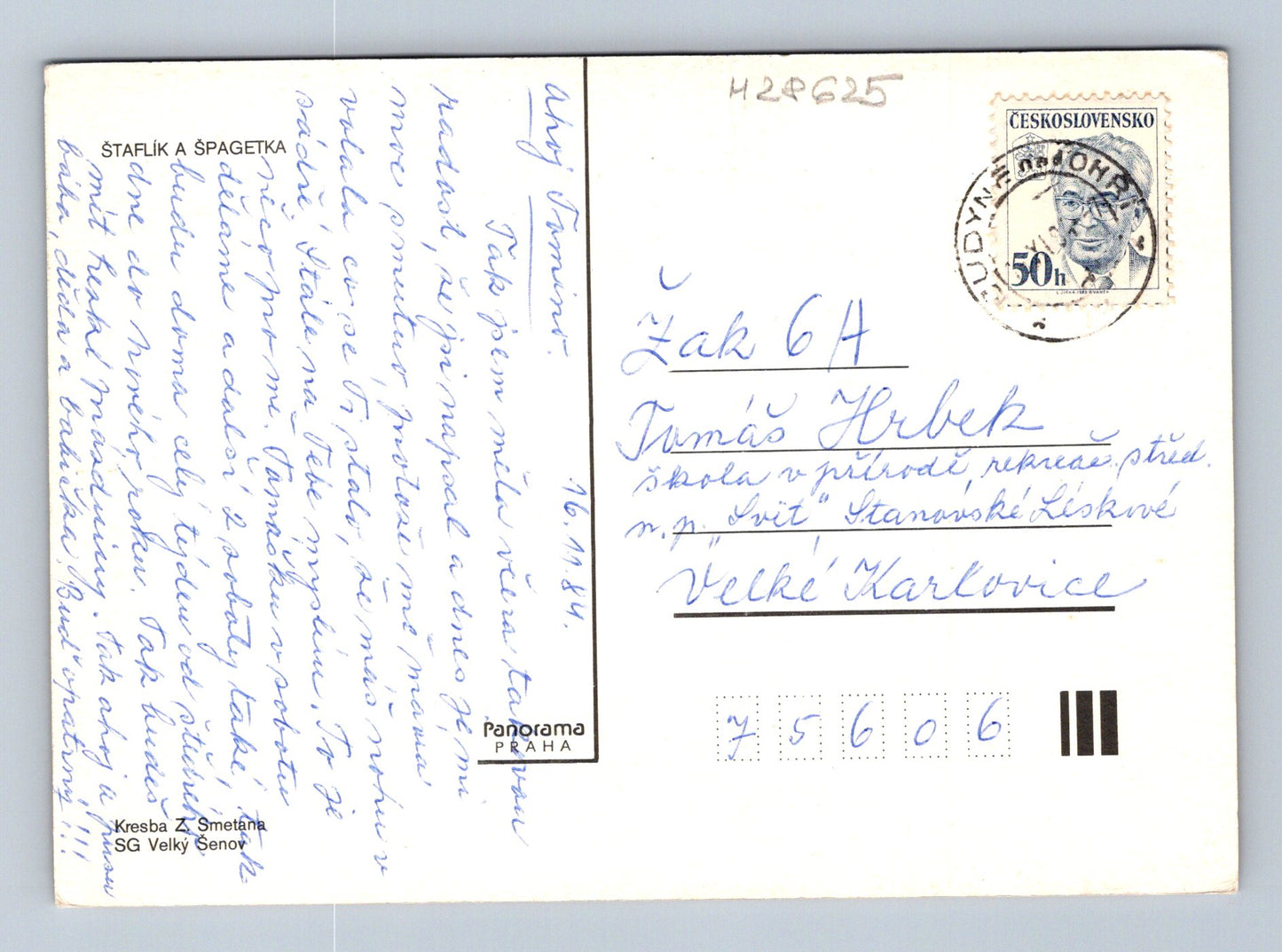 Pohlednice Štaflík a Špagetka kocouři Z. Smetana 1984 (M28625)