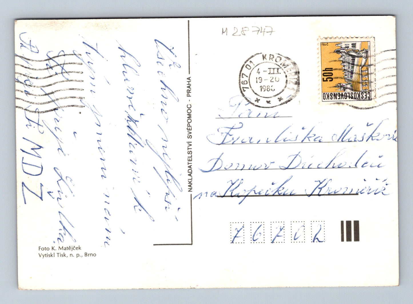 Pohlednice Srdečné přání růže 1986 (M28747)