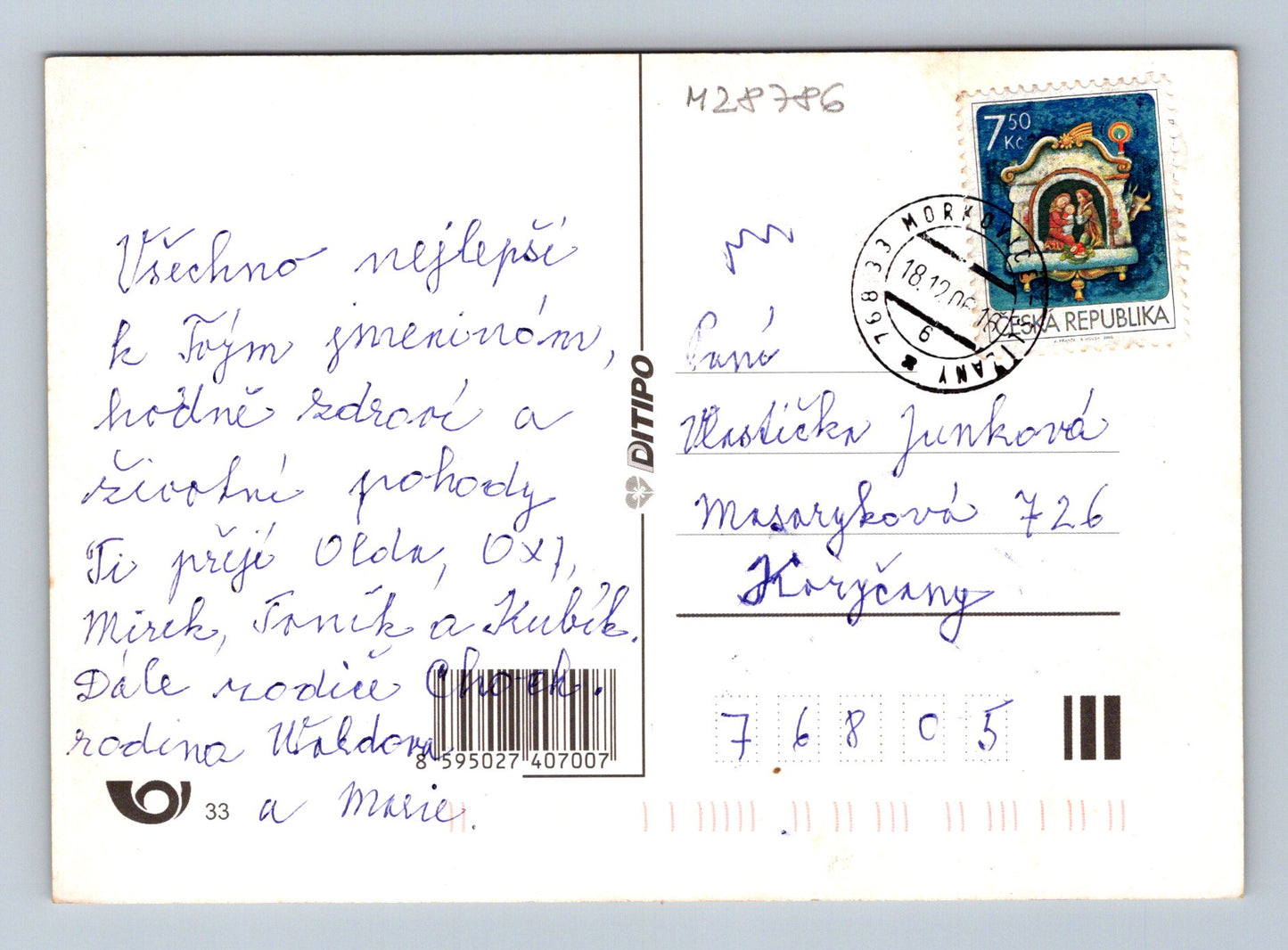 Pohlednice kytice květin 2006 (M28786)