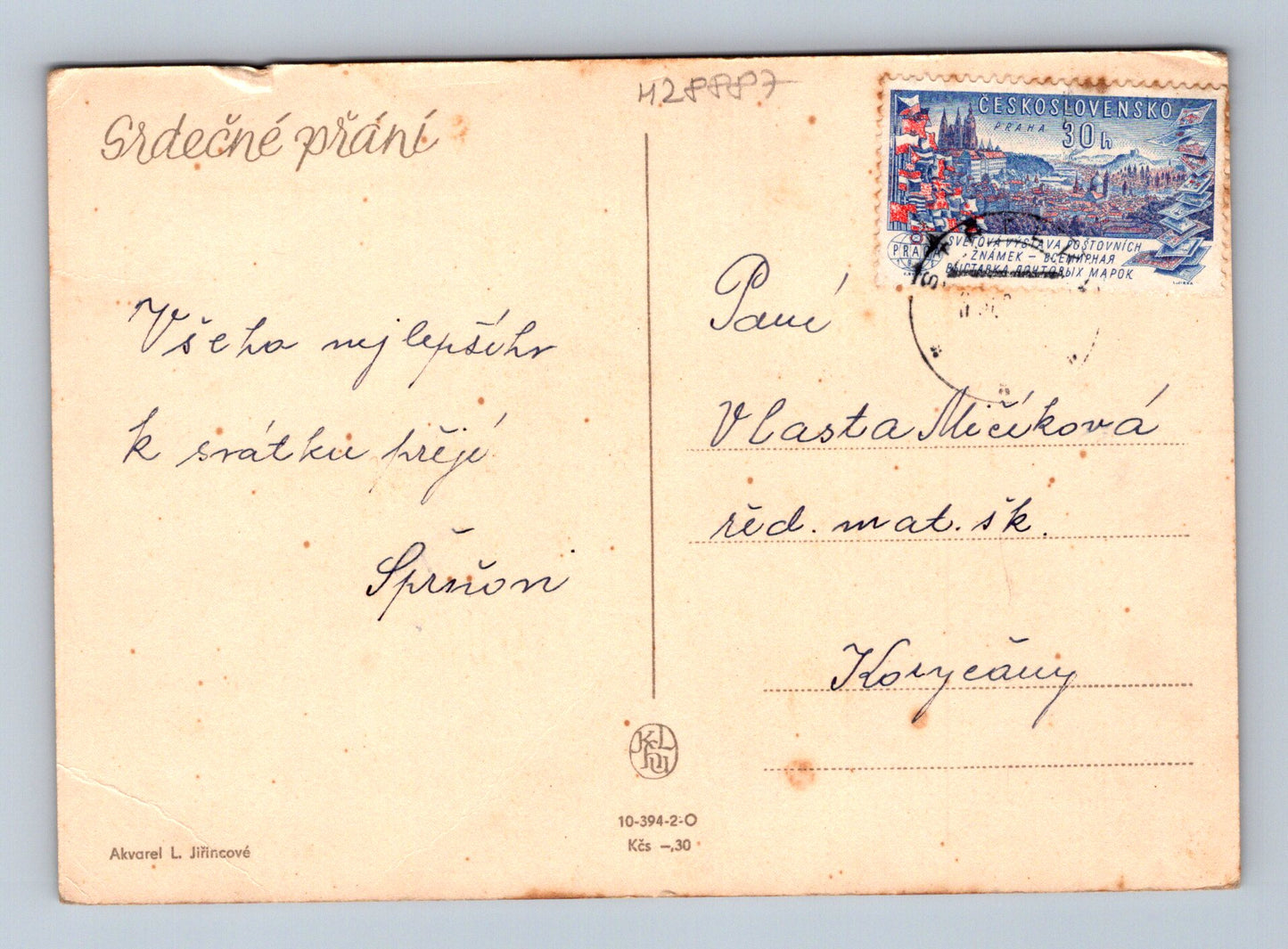 Pohlednice kytice žlutých květin (M28887)