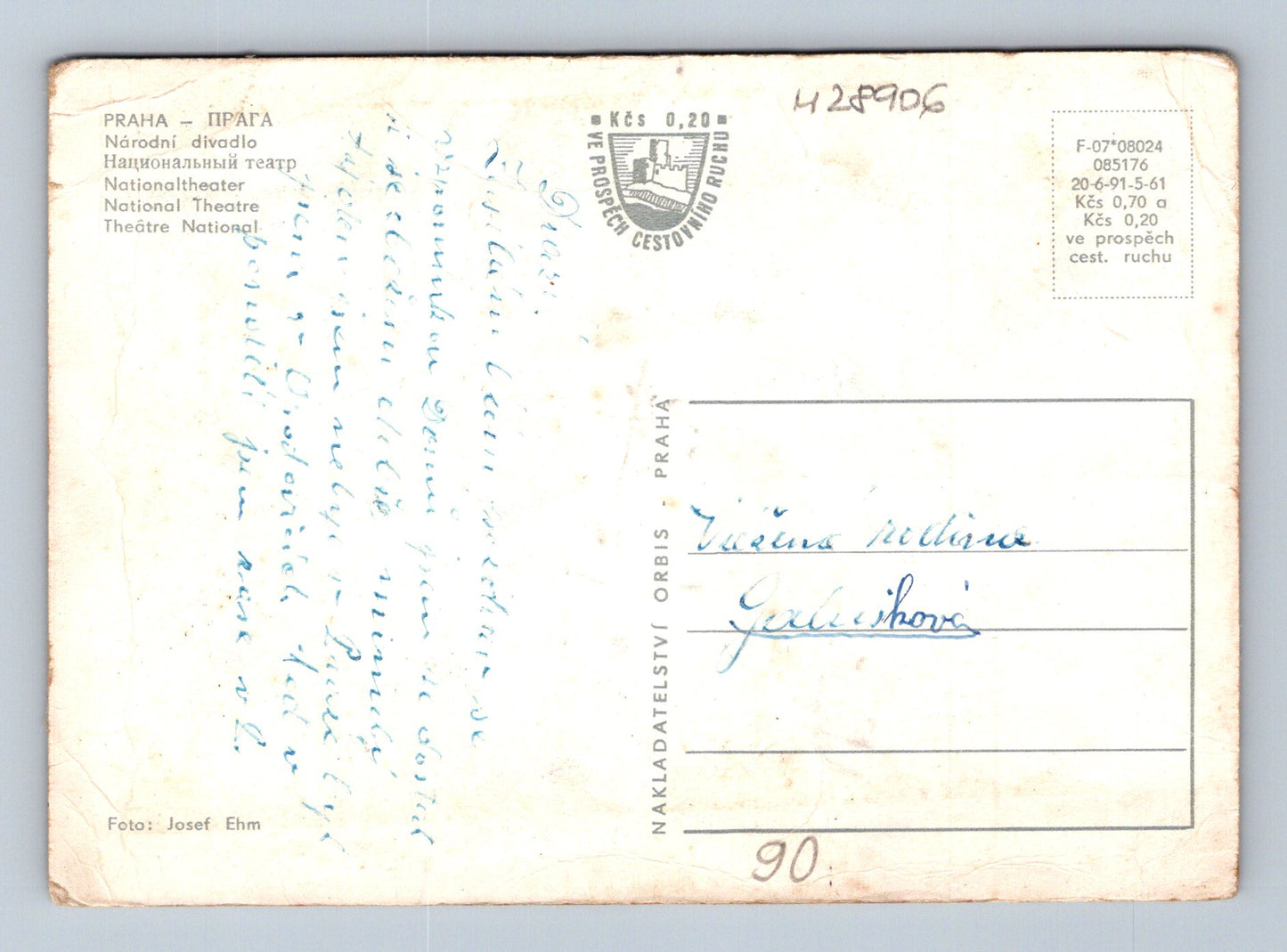 Pohlednice Praha Národní divadlo 1961 (M28906)