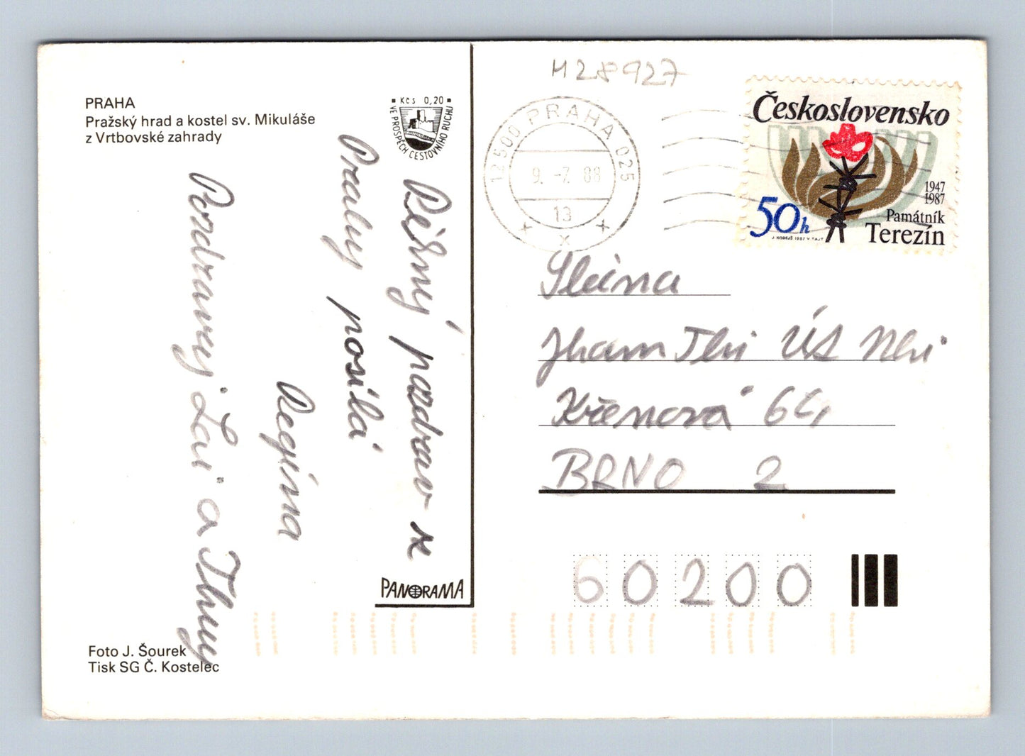 Pohlednice Praha Hrad a kostel sv. Mikuláše 1989 (M28927)