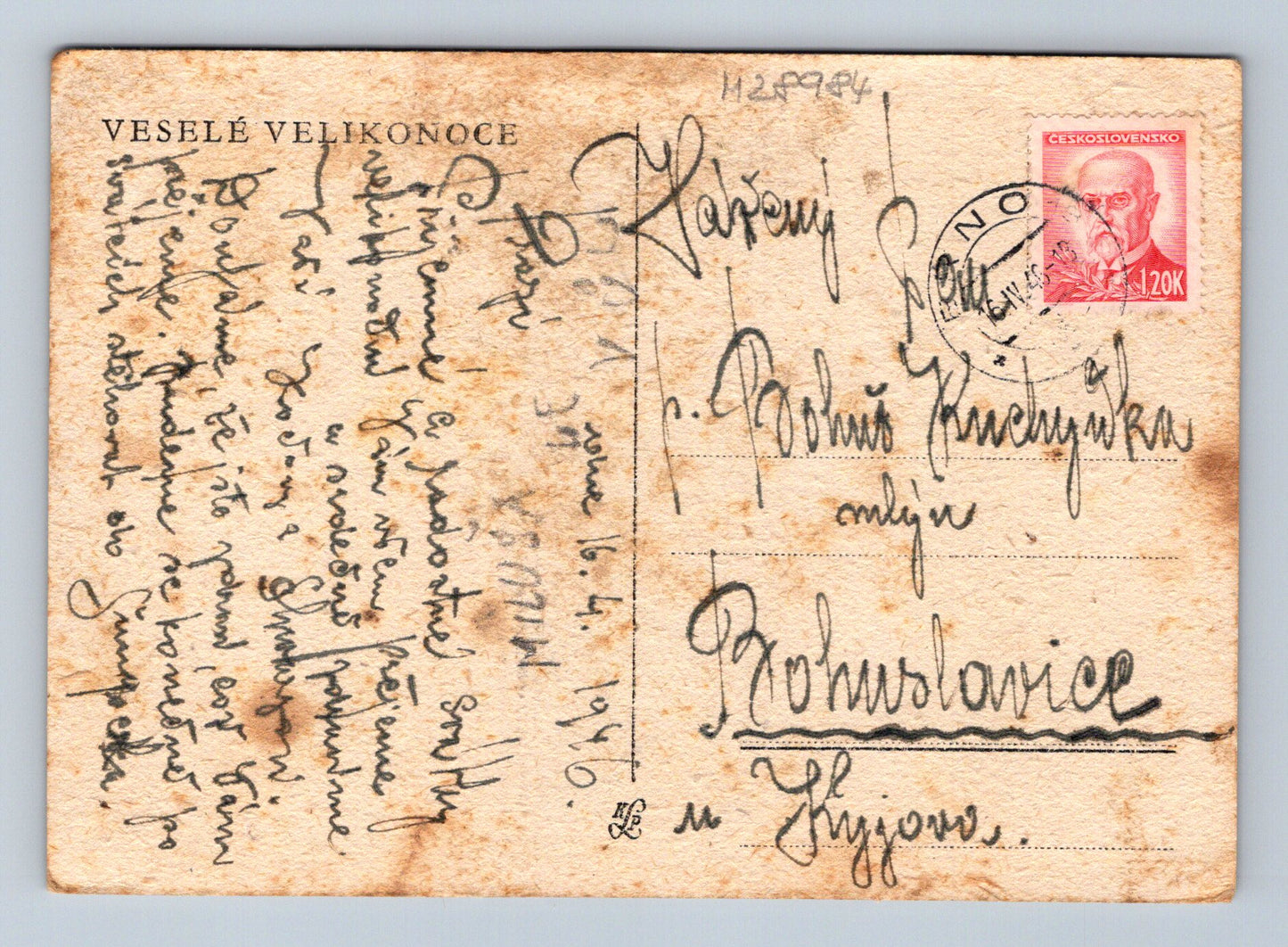 Pohlednice Velikonoční vajíčka a kočičky 1916 (M28984)