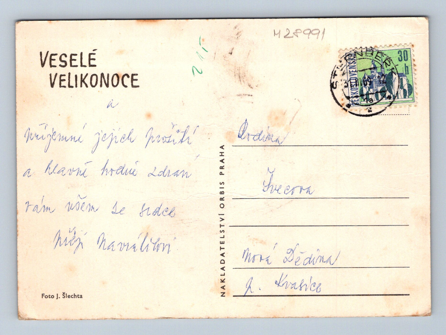 Pohlednice Československo velikonoční zajíčci vejce (M28991)