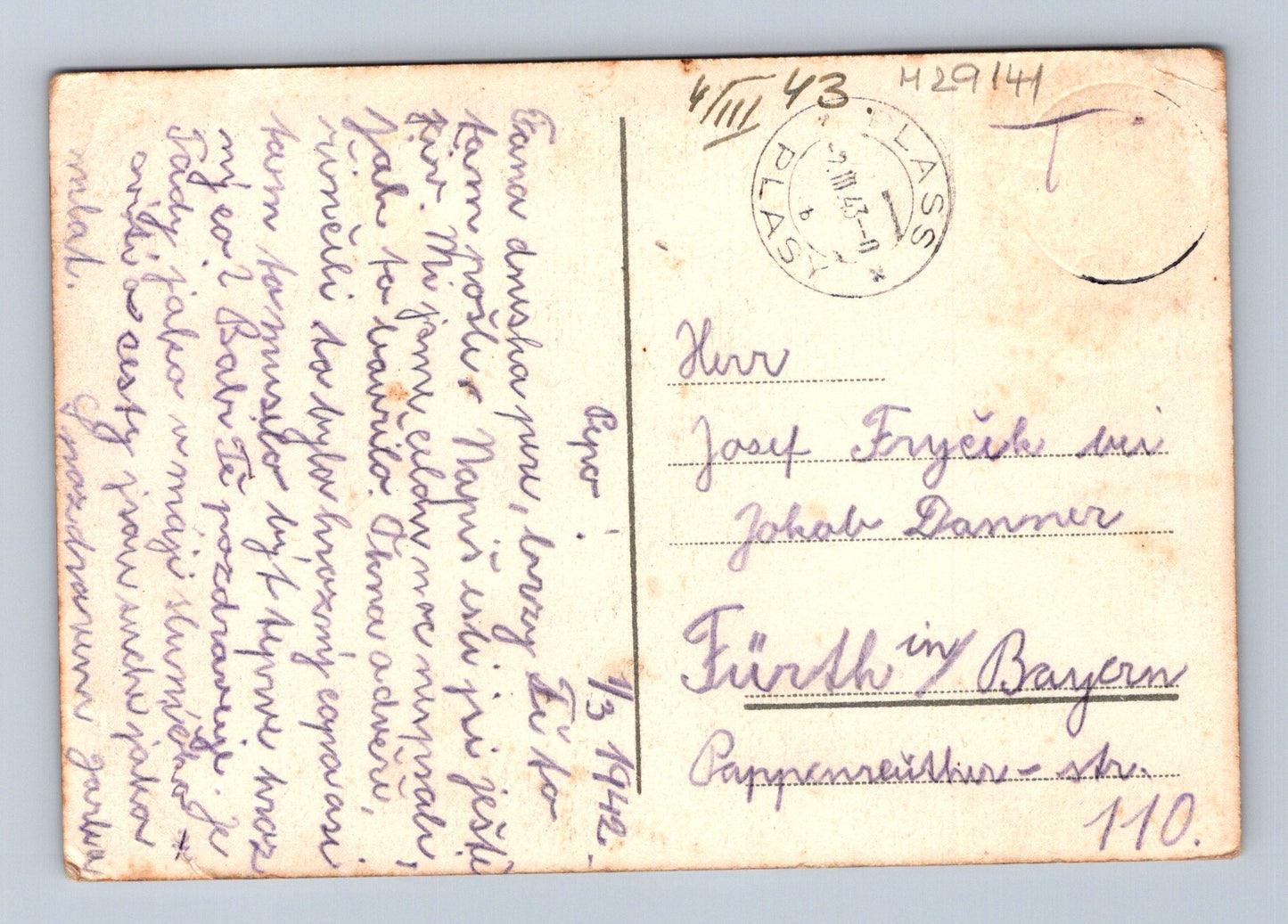 Pohlednice Německo umělecký motiv krmítko 1943 (M29141)