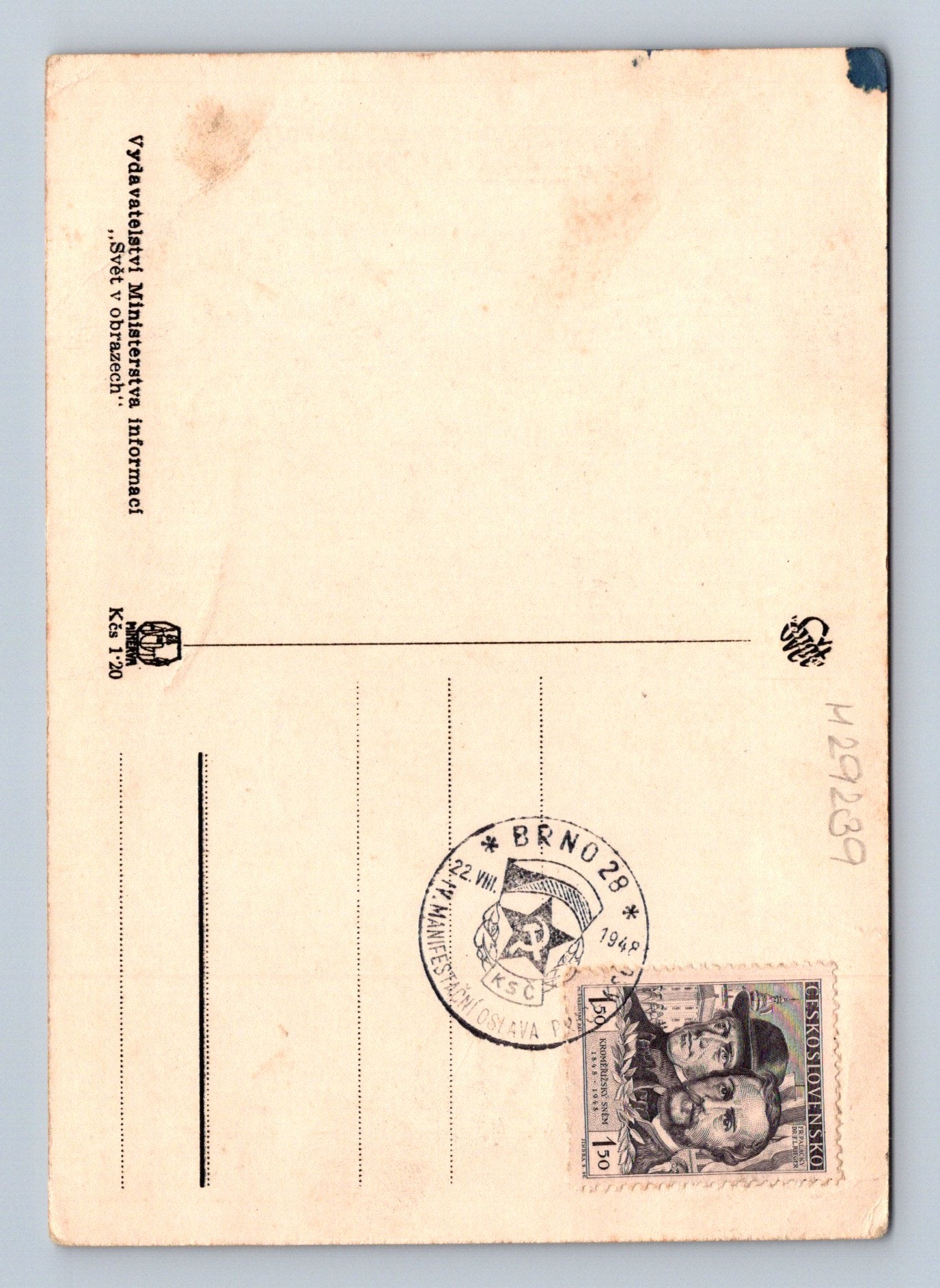 Pohlednice Klement Gottwald prezident 1948 (M29239)