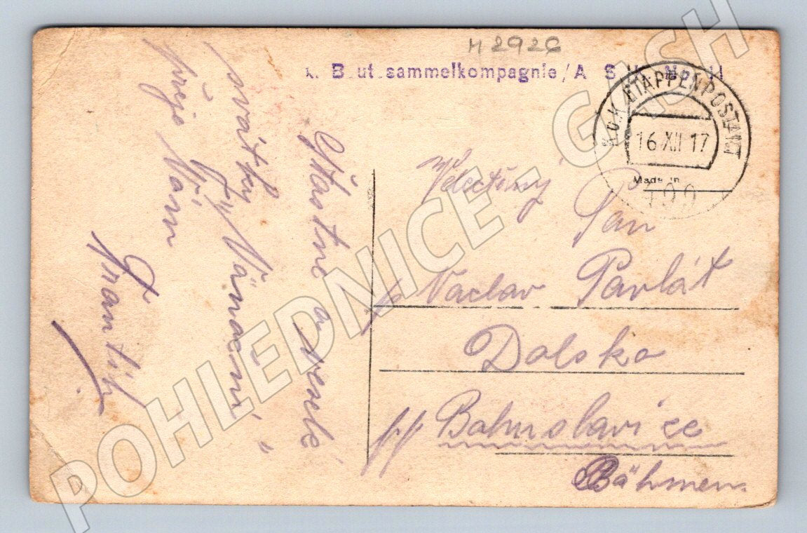 Postcard Baby Jesus and Christmas Angel 1917 (M2926)