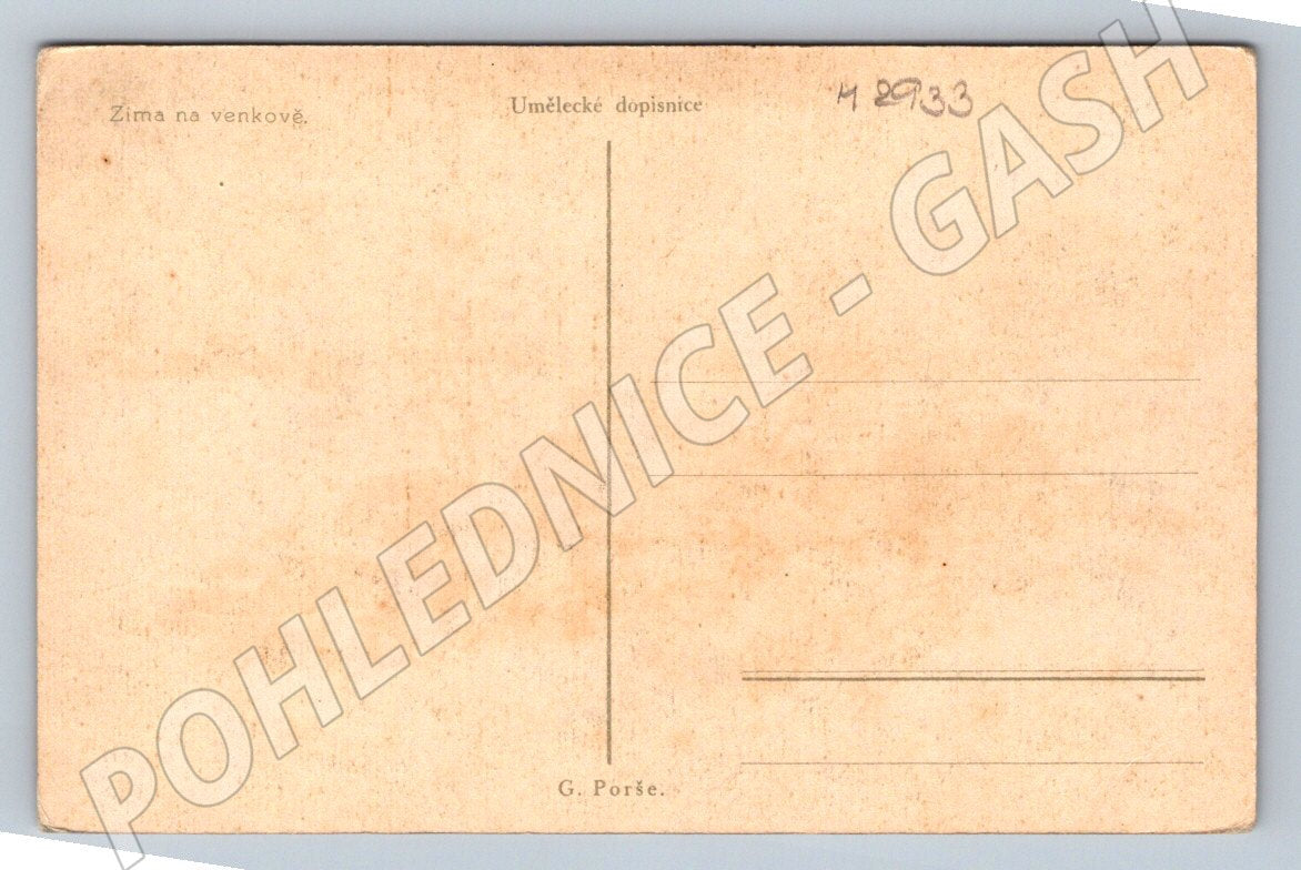 Postcard G Porsche Winter in the countryside painting (M2933)